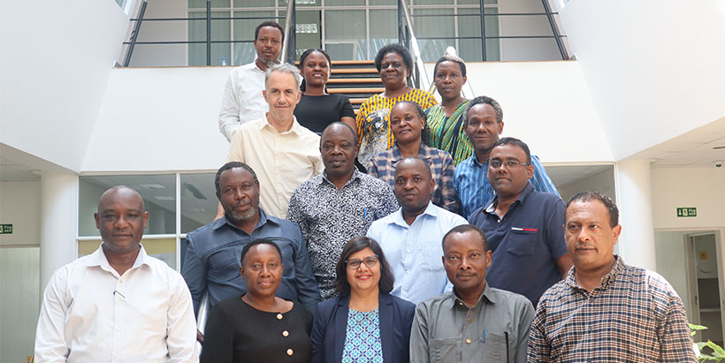 The IITA and TARI team after the meeting in Tanzania. (Photo: Gloriana Ndibalema/IITA).