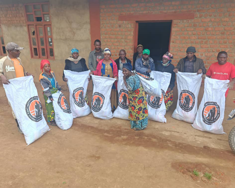 Women farmers learning improved agronomic practices during a field demonstration
