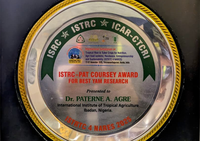 IITA’s yam research shines with multiple international awards at ISTRC 2025 in India