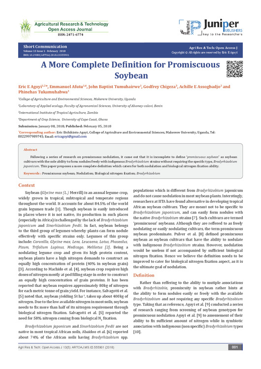 A more complete definition for promiscuous soybean