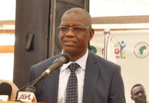 Picture of Gbassey Tarawali, Head of the Abuja Station, welcoming the AfDB delegation and guests