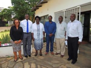 Picture of Ms Grace Zimba, Mr Raphael Mulenga, PS Agness Musunga, Dr David Chikoye, Dr Pheneas Ntawuruhunga,  and Dr Nhamo Nhamo.