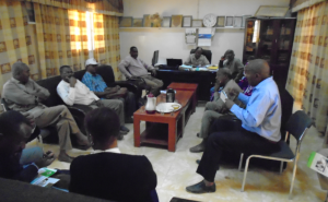 Picture of ENABLE mission team meeting with Dr Hassan Khalid Ali, DG of ARC Nile State.