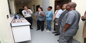 The team on a tour, visits Aflasafe unit under the IITA Business Incubation Platform.
