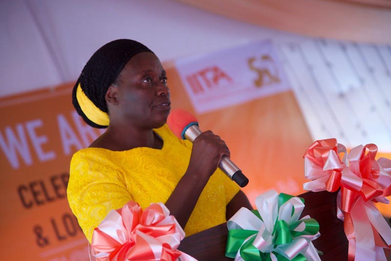 Picture of Simkanga reading the Hon. Minister’s speech.