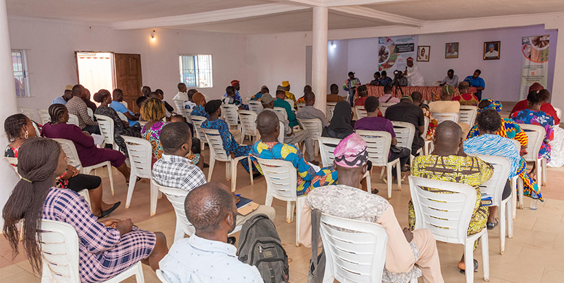 A cross section of farmers at workshop.
