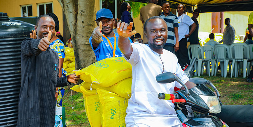 A recipient of YAS input support showcasing the inputs received for his enterprise