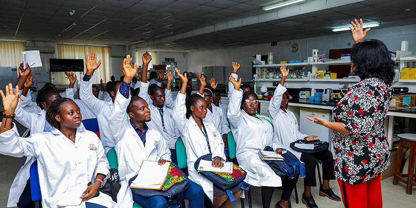 A session of the training where IITA Molecular Geneticist Dr Ranjana Bhattacharjee is engaging the participants.