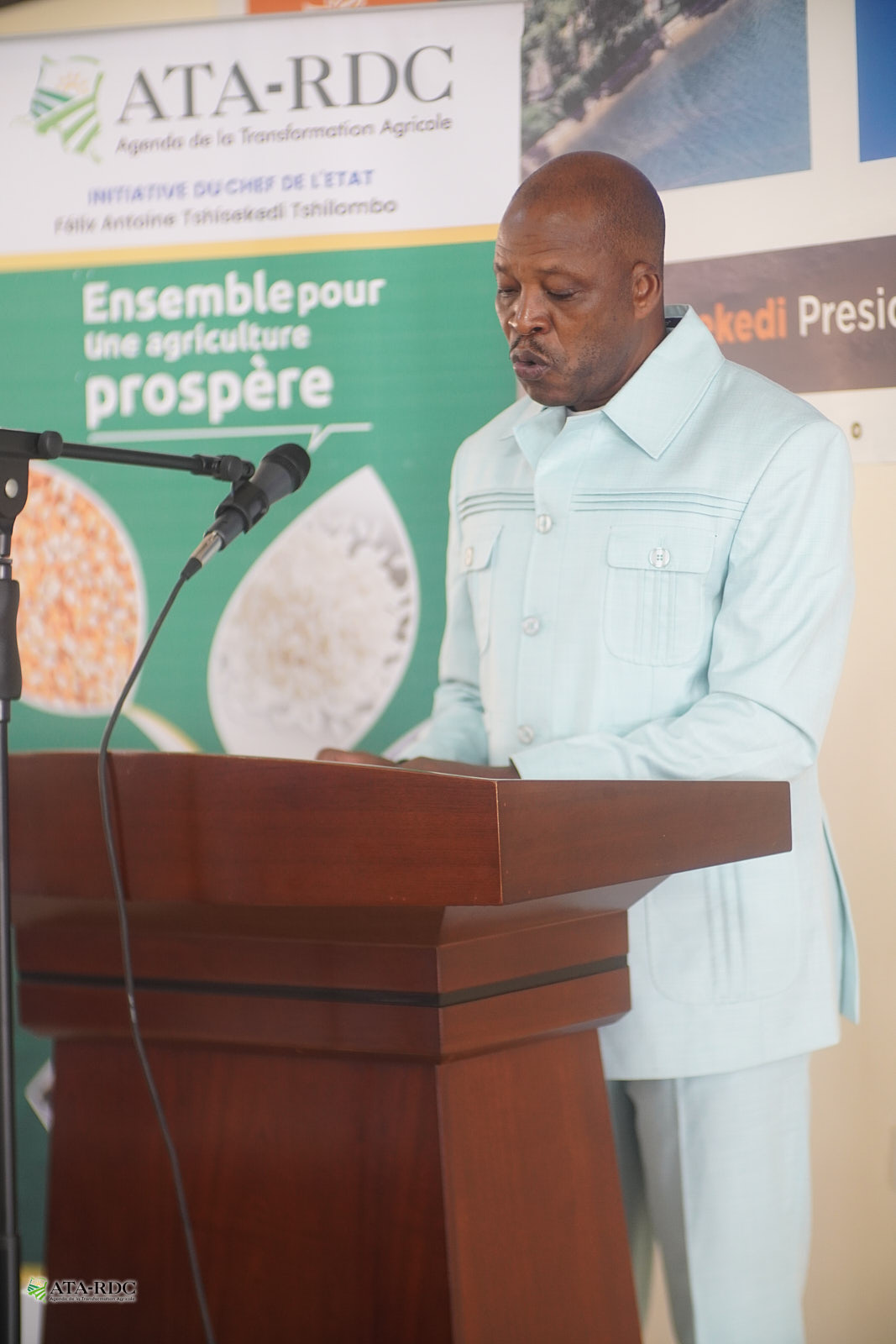 ATA-DRC Coordinator Dr Djana Mignouna giving his opening remarks at the annual project planning workshop