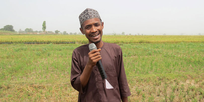 Host farmer, Aliyu Rabi’u, summarizing the learnings from his experiences on his farm.