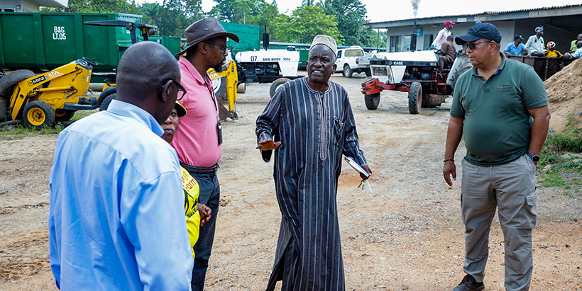 Angola delegates taking a tour of IITA's FMS and mechanisation units