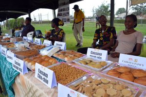 Cassava products on display at the Cassava Unit exhibition stand.