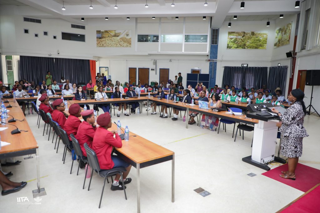 A cross section of secondary school girl-students at the I.D.E.A.S. celebration in Ibadan, Nigeria.