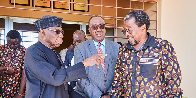 Chief Olusegun Obasanjo, IITA DG, Simeon Ehui and Dr David Chikoye