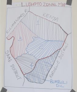 Picture of Lushoto districts with the four derived zones. 