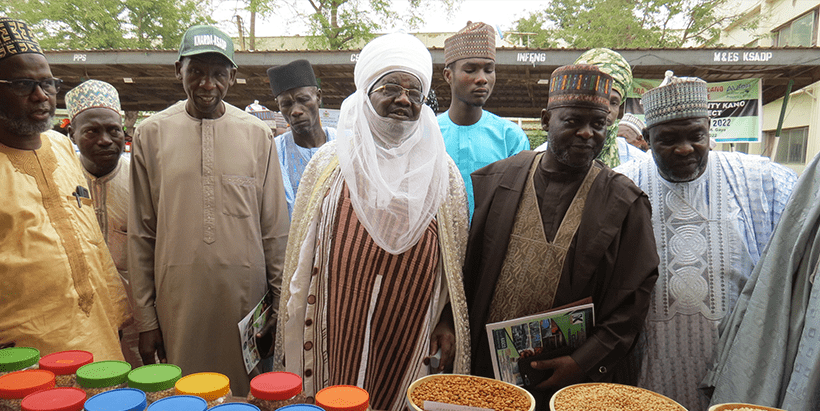 Dignitries and the Governor's representative at the Seed and Input Fair.