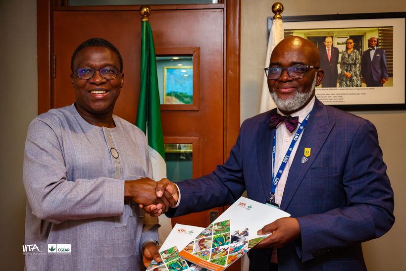 Director of the IITA Business Incubation Platform, Dr Adebowale Akande and Director of LBS Executive Education, Dr Victor Banjo after signing the MoU.