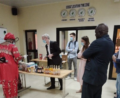 Displaying local products produced as part of the promotion of youth and women's entrepreneurship development of the CSAT project.
