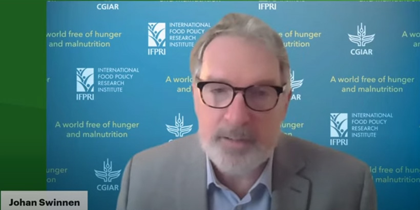 Dr Johan Swinnen highlighting the effects of instability in food systems.