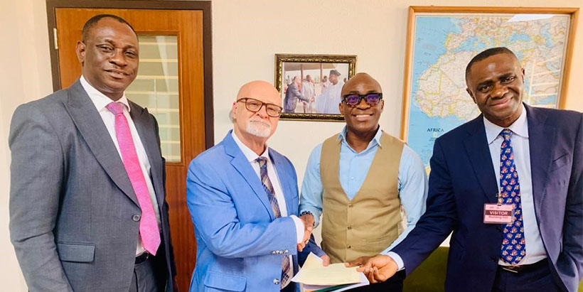 Governor of Bayelsa State, Douye Diri, in an engagement meeting with IITA Senior Management Team, Scientists and Unit Heads.