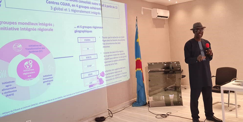  Dr Kwesi Atta-Krah presenting an overview of the restructured One CGIAR, on behalf of the Regional Director for West and Central Africa (WCAR).