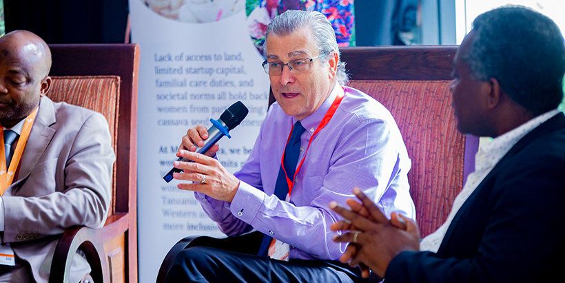 Dr Lawrence Kent, a senior Program Officer from Bill and Melinda Gates Foundation (center) giving comment during the panel discussion. Photo credit: CGIAR