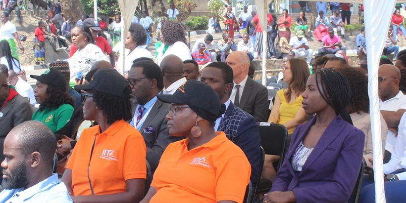 r Sika Gbegbelegbe and Doreen Munthali following proceedings at the agriculture fair opening ceremony.