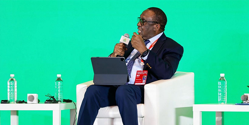 IITA Director General and CGIAR Regional Director for Continental Africa Dr Simeon Ehui during a panel session at the WAFI Conference.