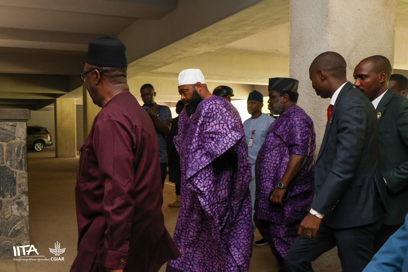 Dr Simeon Ehui with His Excellency Governor Mohammed Umaru Bago during a closed door meeting.