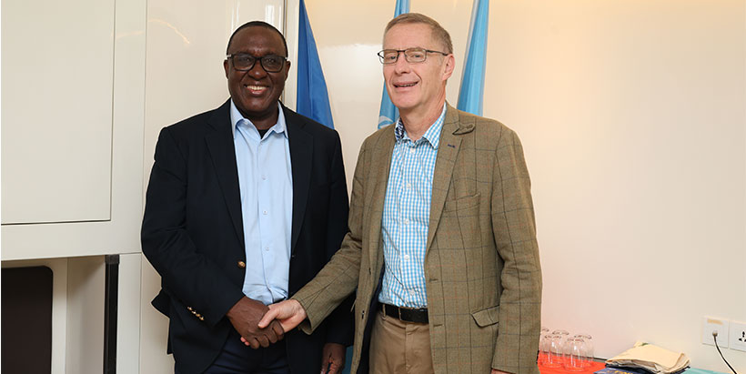 IITA Director General and CGIAR Regional Director for Continental Africa, Dr. Simeon Ehui with IFAD Associate Vice-President, Program Management Department, Dr. Donal Brown.