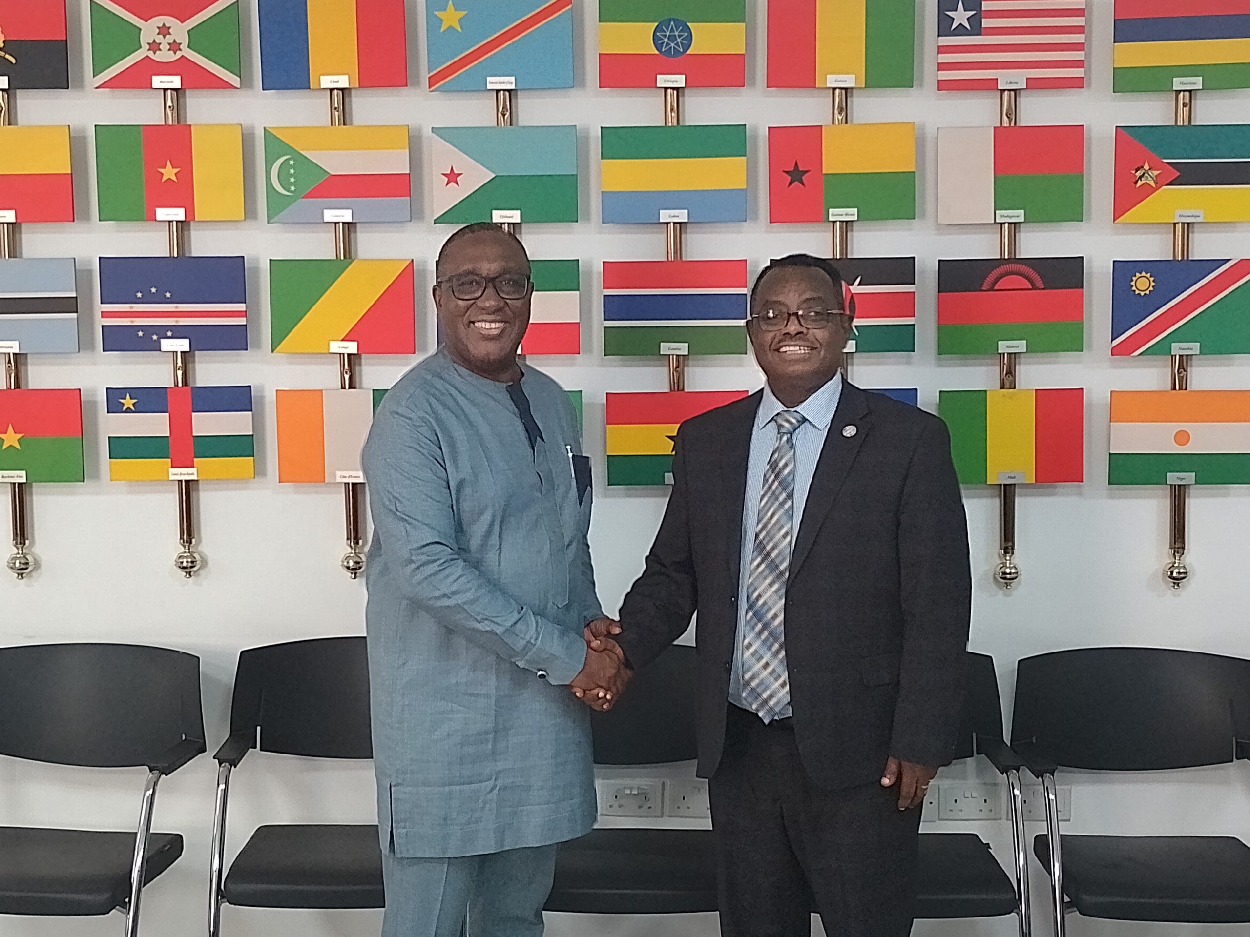 Dr. Ehui with FAO Assistant Director General and Regional Representative for Africa Dr Abebe Haile-Gabriel (Photo credit: Timilehin Osunde/IITA).