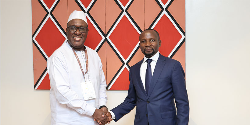 Rwanda's Minister of Agriculture, Dr. Ildephonse Musafiri with IITA Director General and CGIAR Regional Director for Continental Africa, Dr. Simeon Ehui.