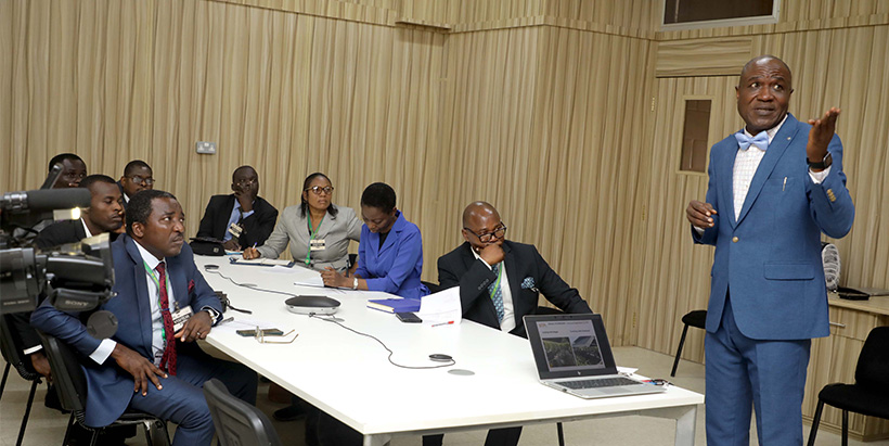 Engr. Martins Akeredolu giving an overview of IITA Biogas Technology. 