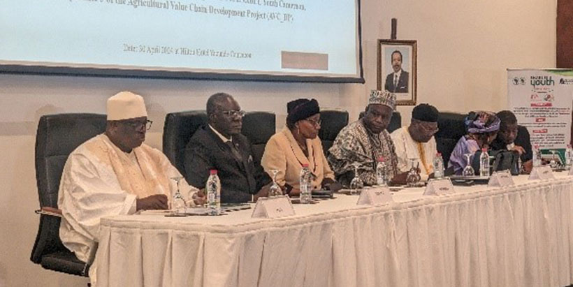 Gabriel Mbairobe and officials during the graduation ceremony of 30 April 2024
