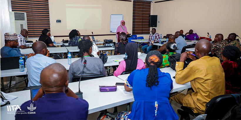 Geo-targeting coordinator, Prof. Morufat Balogun explaining the objective of the training.
