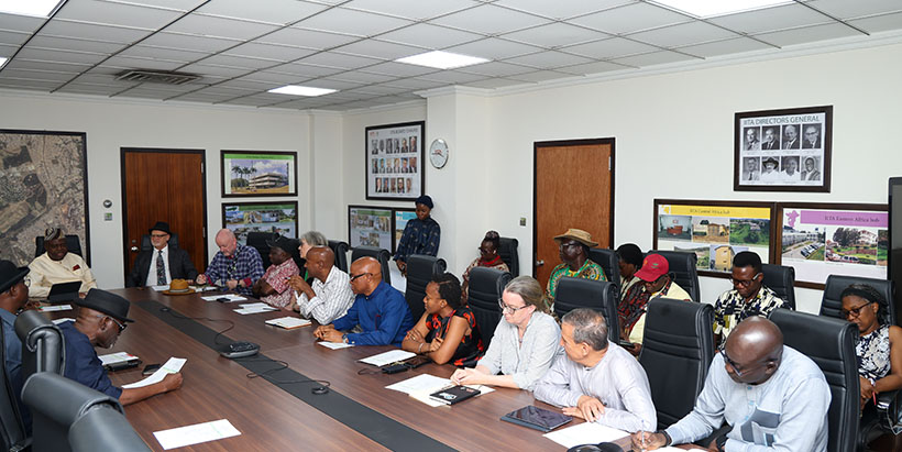Governor of Bayelsa State, Douye Diri, in an engagement meeting with IITA Senior Management Team, Scientists and Unit Heads.