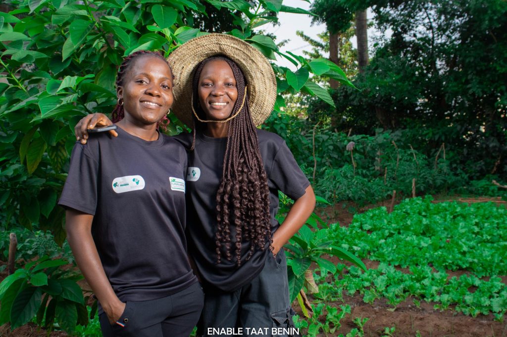 Group photo with Christelle and Veronique, celebrating their success in agribusiness