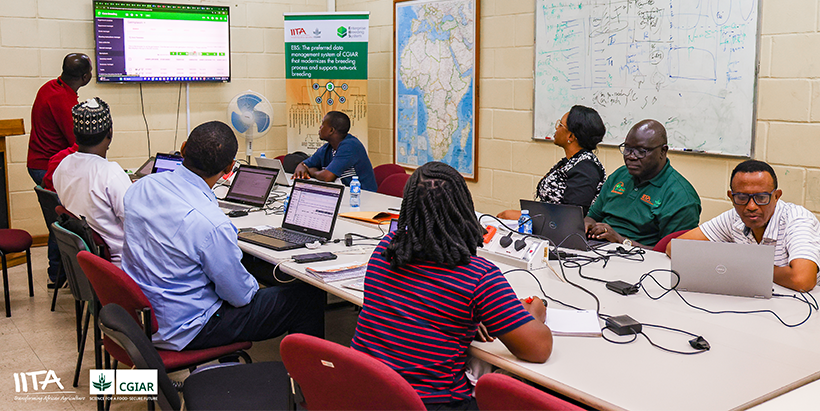 Hands-on session during the EBS and Bioflow training at IITA, Ibadan.