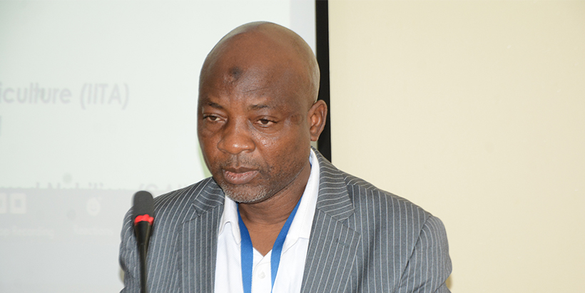  IITA Abuja Station Head Prof Lateef Sanni addressing participants at the launch.