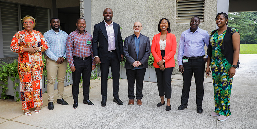 ITA DDG Kenton Dashiell, Personal Assistant to IITA-BIP CEO, Victoria Ayeni and Raedial's team after the meeting.