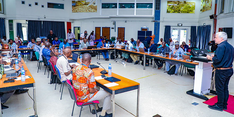 Participants listening to Dr. Vanlauwe during the technical launch workshop.