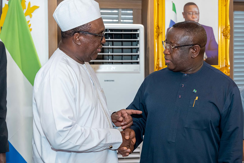 IITA Director General Dr Simeon Ehui with Sierra Leone President Julius Maada Bio.