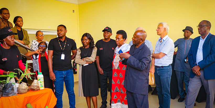 Azeezat Olatunji a beneficiary of IYA while sharing her training and business experience with the board members and senior management staff of IITA.