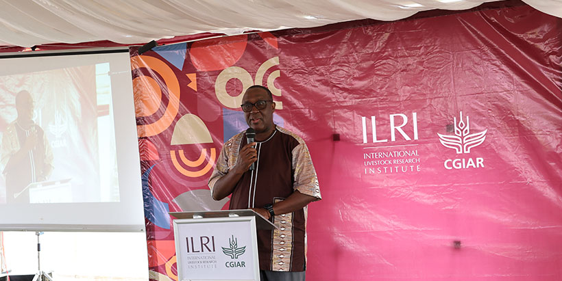  IITA Director General and CGIAR Regional Director for Continental Africa, Dr Simeon Ehui giving a welcome address during the Agribusiness for Food Security Initiative Forum.