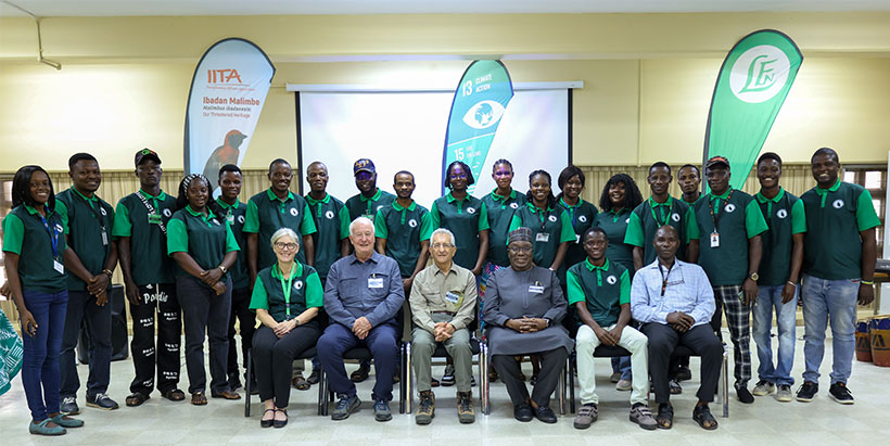 IITA Forest Center Staff with deep appreciation in group picture with legendary Anastasio Paul Leventis and guests from the Leventis Foundation.