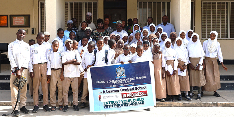 Students of Cradle to Career during the visit to IITA Kano station.