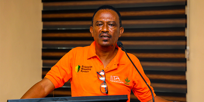IITA Maize Breeder Wende Mengesha facilitating one of the sessions during the training.