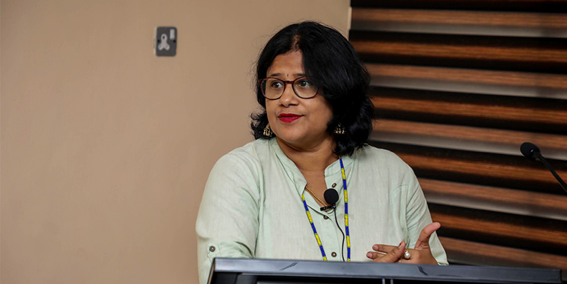 IITA Yam Molecular Geneticist, Dr Ranjana Bhattacharjee, giving her presentation at the workshop.
