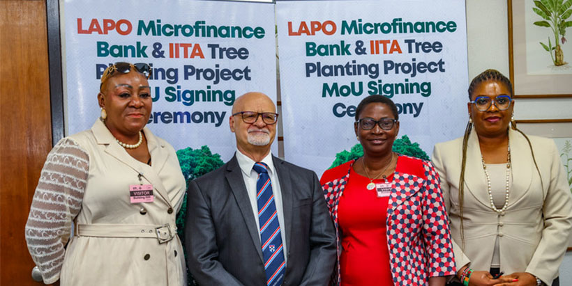 IITA and LAPO representatives after the MoU signing at IITA headquarters in Ibadan.