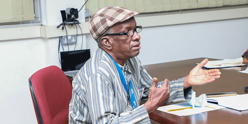 Engr Thierno explaining the importance of mechanization in harvesting, production, and processing.